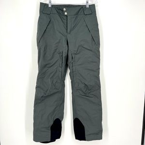Columbia Gray Snow Ski Pants Fleece Lined Zip Pockets Adjustable Waist Insulated